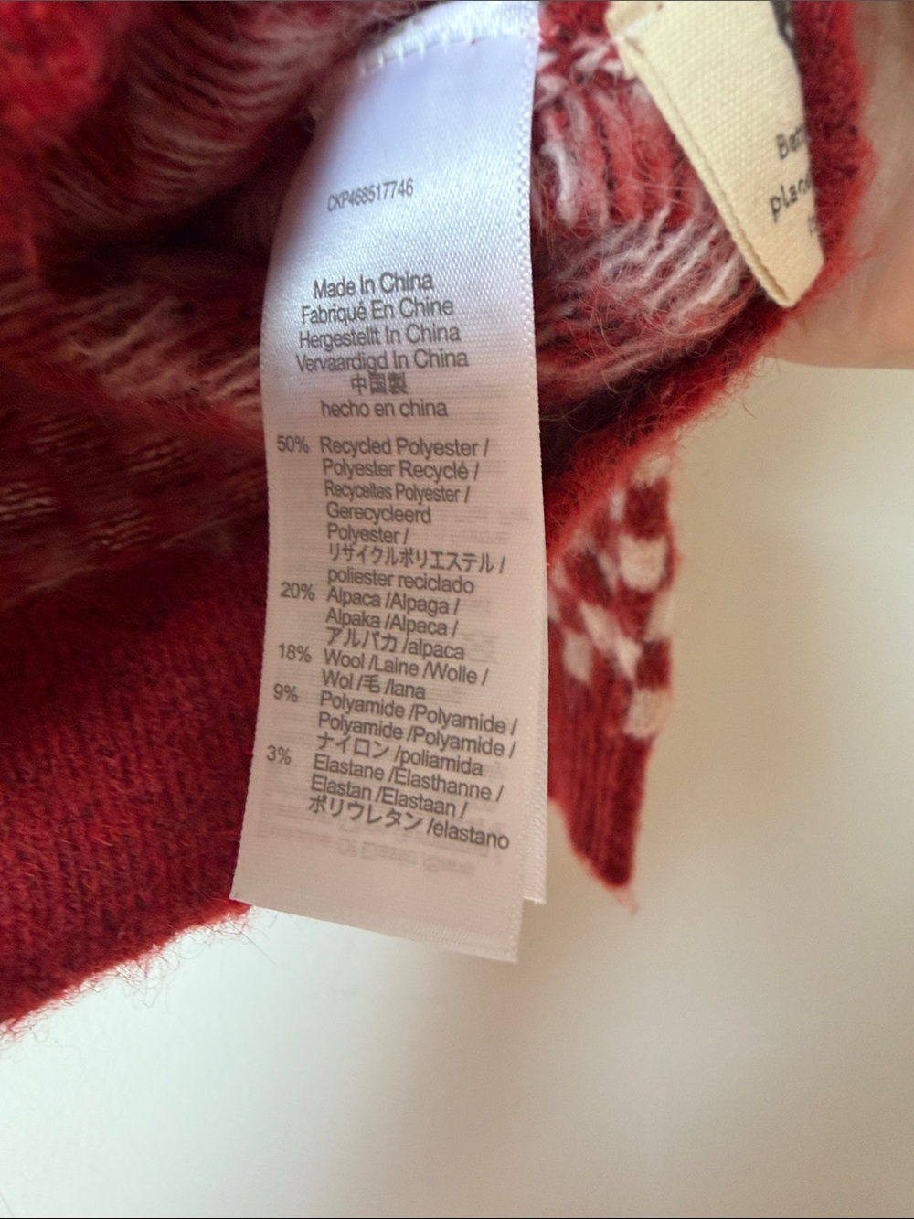 Checkerboard Crewneck Sweater - Red & White - Picture 3 of 5